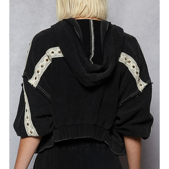 POL Large Black Double Gauze Jogger Set Athleisure NEW - Picture 3 of 9